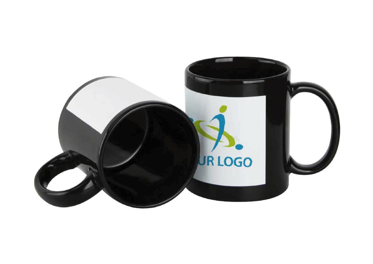 Black Mug Logo Printing