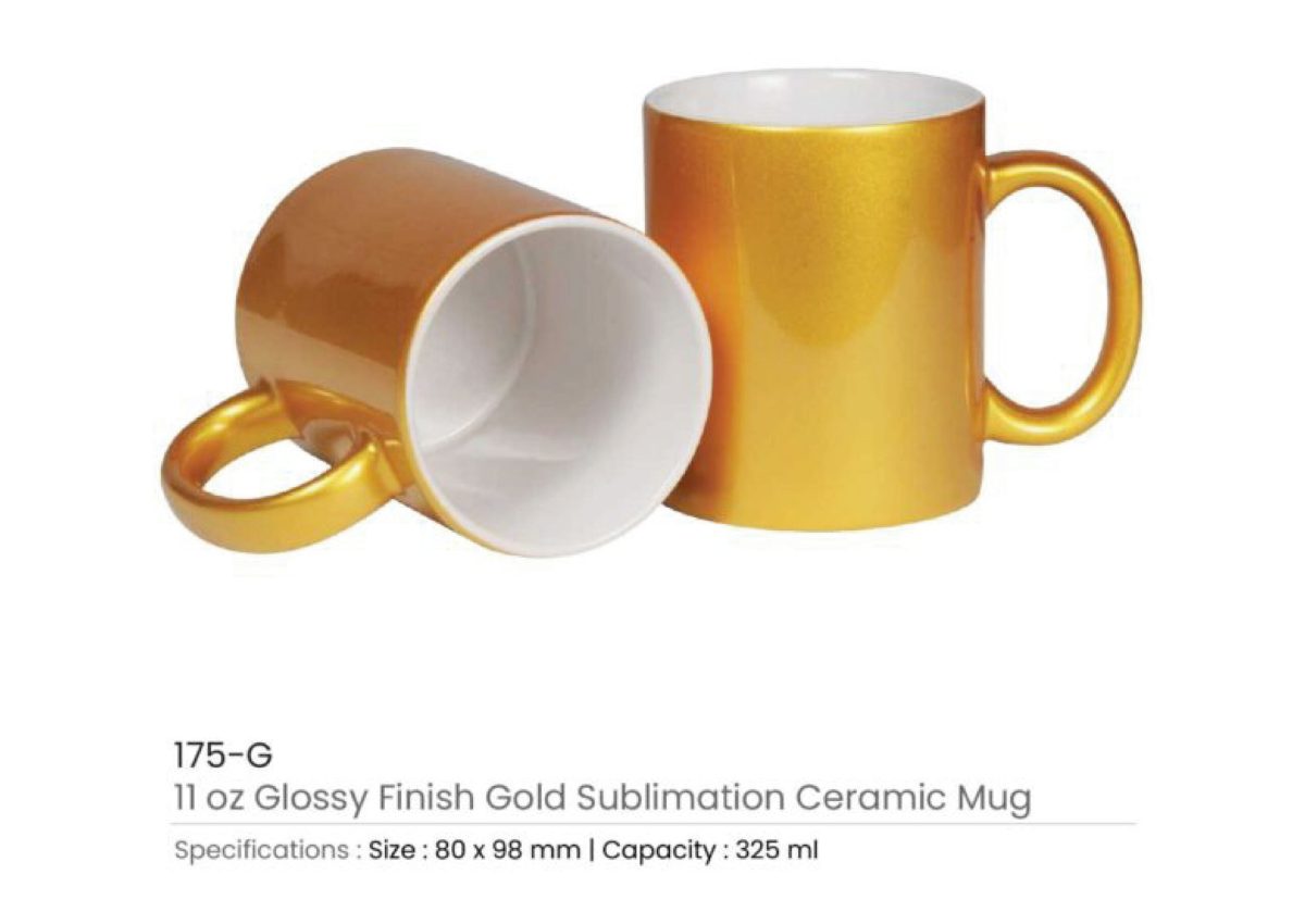 Shiny Gold Mug Printing