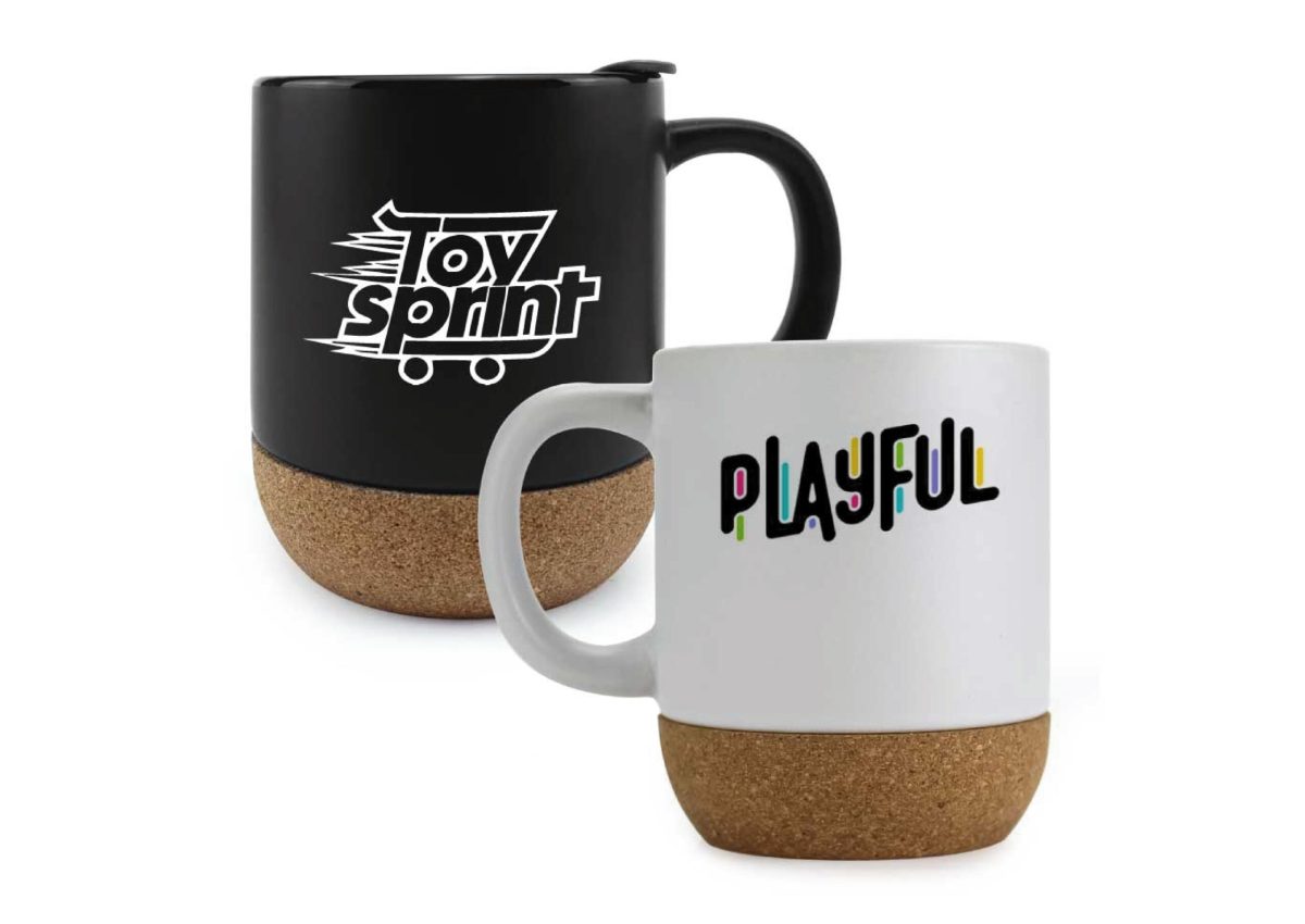 Ceramic Mug Lid with Cork Base Printing