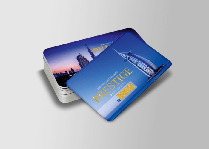 PETT Glossy Gold Foil Business Cards Printing