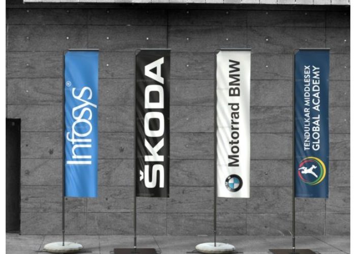 L Shape Flag Branding